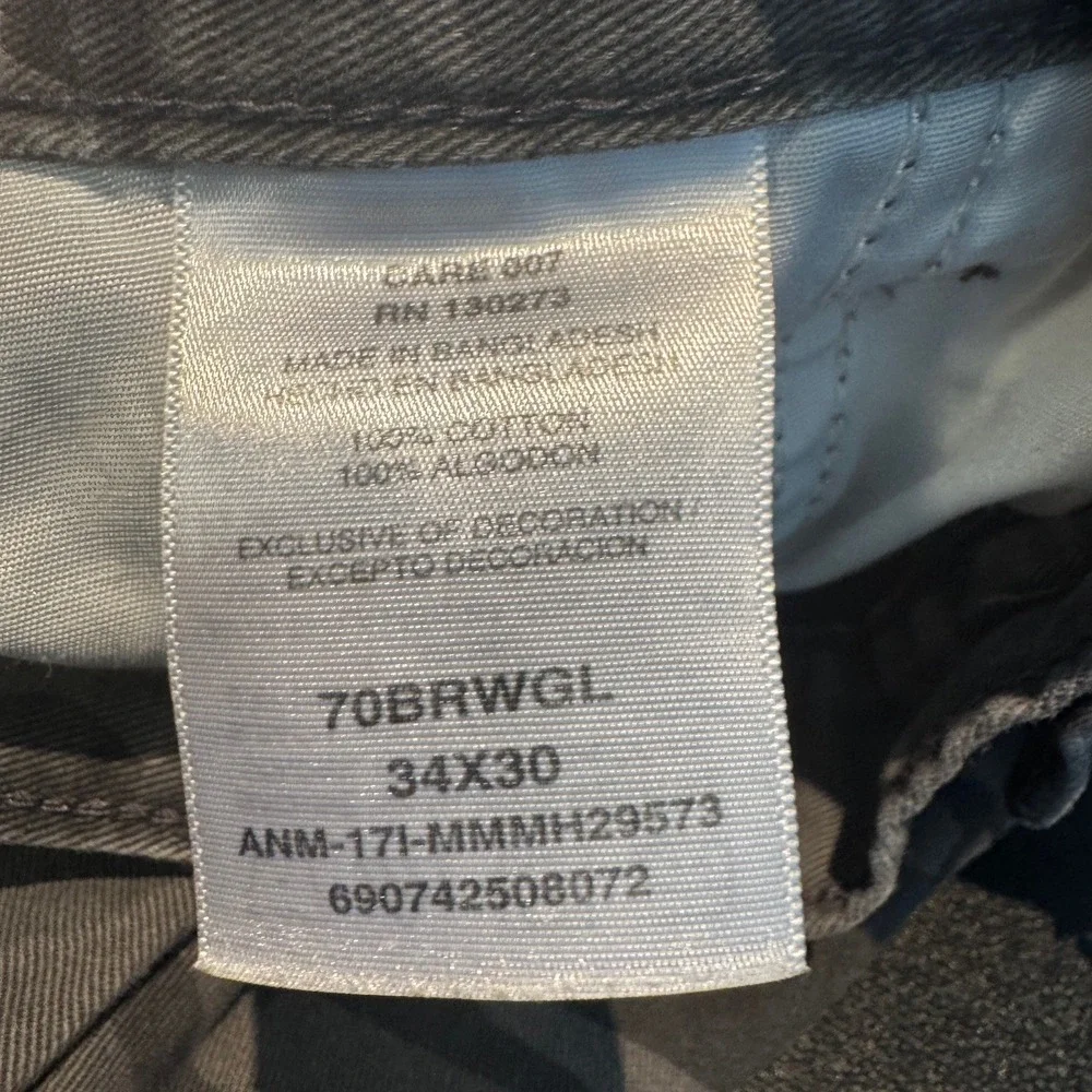 Wrangler Belted Cargo Camo Pants Men's 34X30 Gray Utility Tactical Outdoors Hike